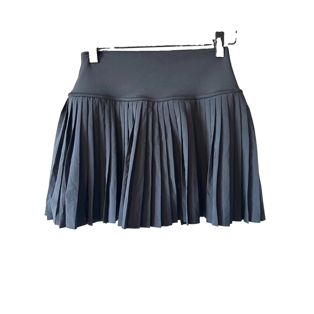 Alo Yoga Black Pleated Tennis Mini Skirt Skort W6361R Womens Size Small